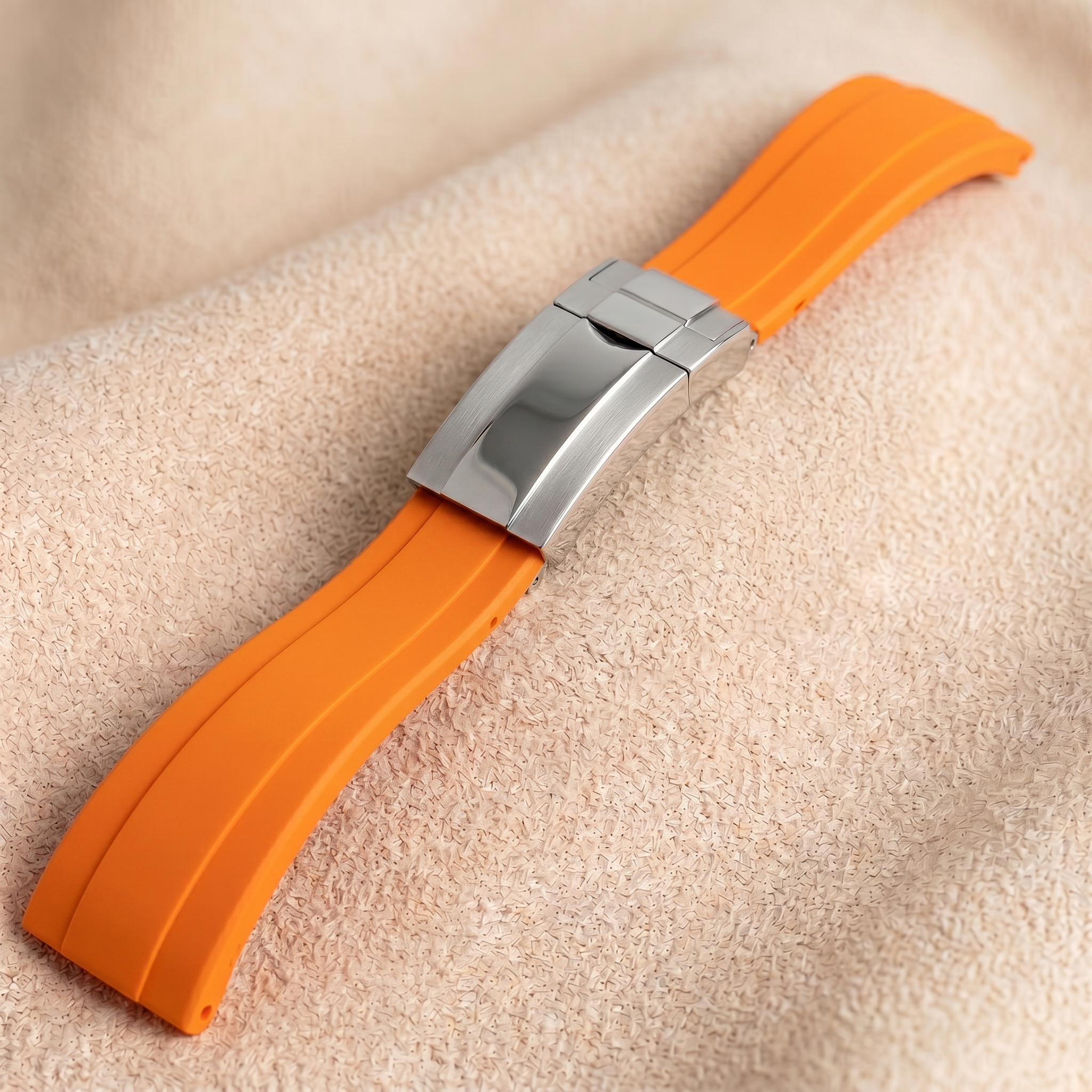 caoutchouc orange argent